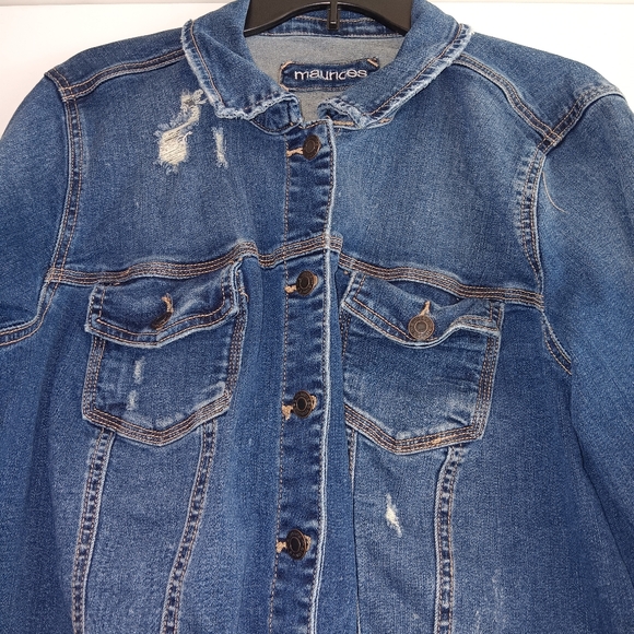 Maurices Wash Denim Button Up Jacket Size 2  Women's - Picture 2 of 4